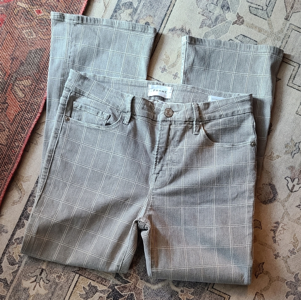 ☆ SOLD ☆ FRAME Denim Le Crop Mini Boot In Pine Plaid Size 29 - Picture 7 of 10
